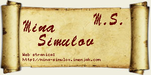 Mina Simulov vizit kartica